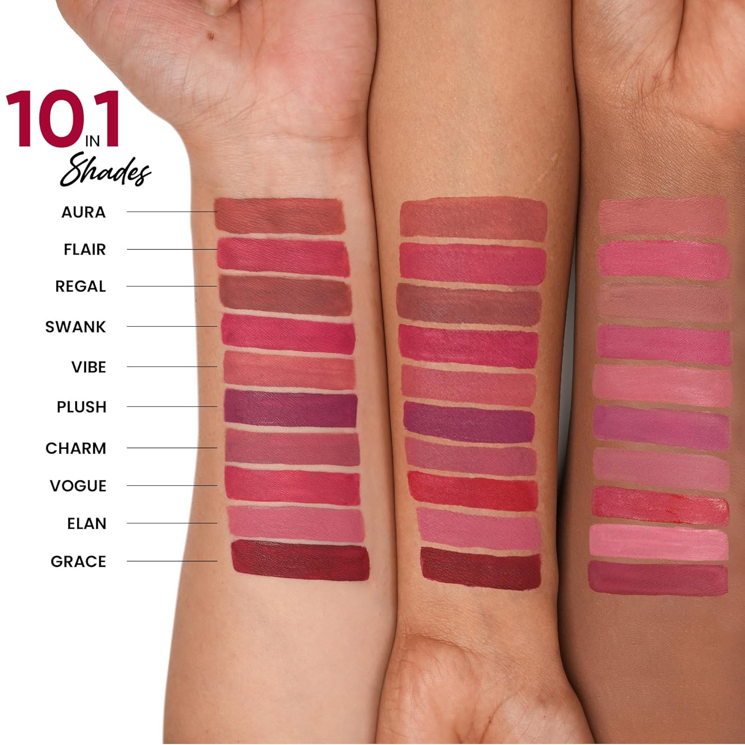 Parul Garg Beauty Ultimate 10-in-1 Mini Silk Matte Liquid Lipstick Set | Multicolor Lipsticks for Indian Skin Tone | Long-Lasting, Transfer-Proof | Perfect for Gifting, Weddings & Special Occasions | Travel Pack of 1