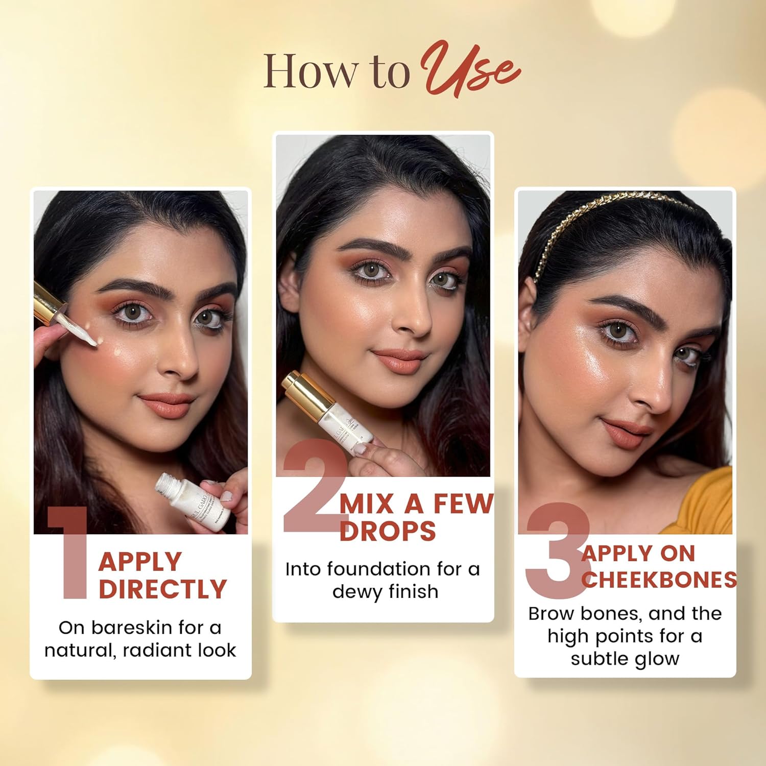 Pparul Garg Beauty Illuminating Drops – Hydrating Glow Serum with Hyaluronic Acid | Lightweight, Non-Greasy | Use as Primer, Highlighter & Glow Booster | Vegan & Cruelty-Free | 15ml