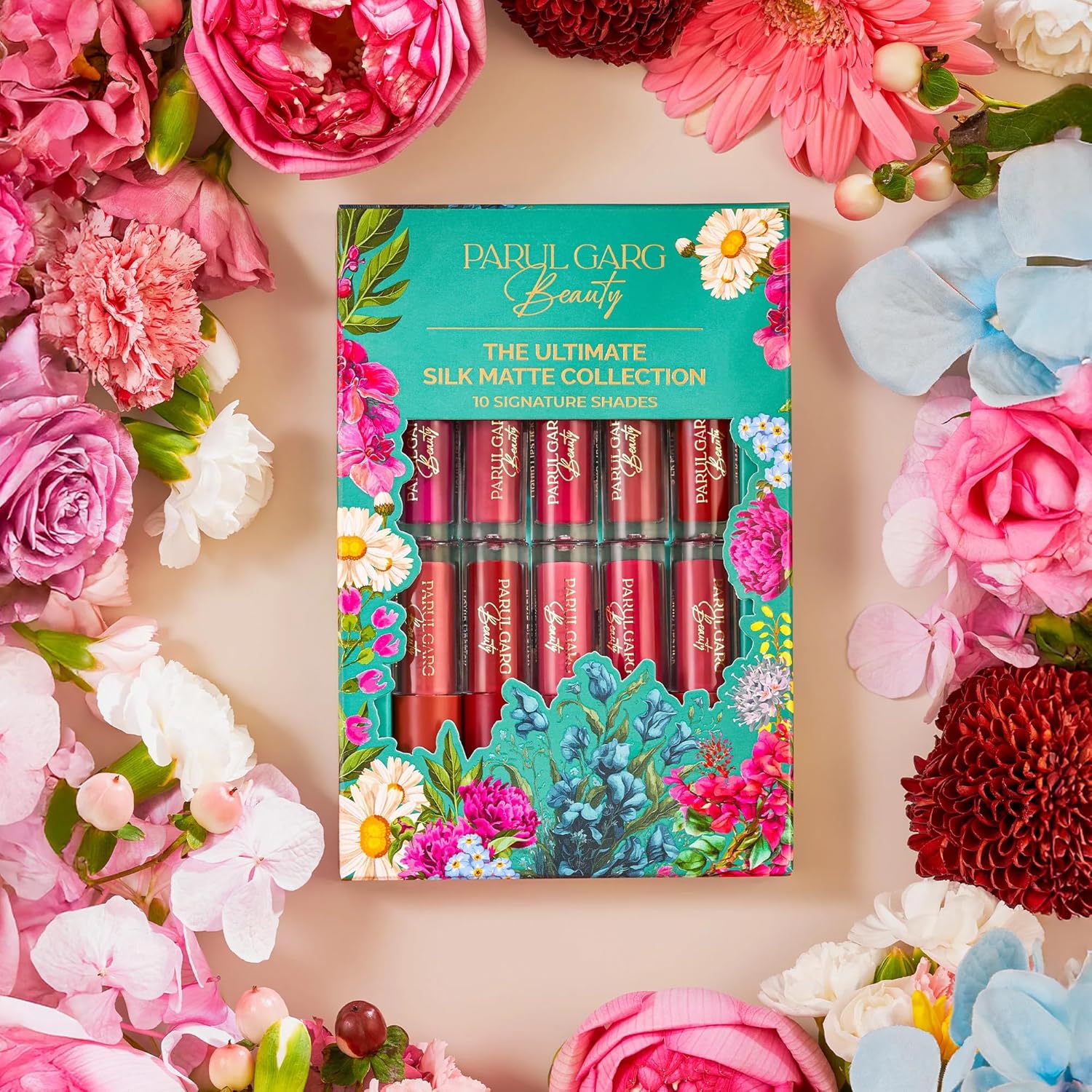 Parul Garg Beauty Ultimate 10-in-1 Mini Silk Matte Liquid Lipstick Set | Multicolor Lipsticks for Indian Skin Tone | Long-Lasting, Transfer-Proof | Perfect for Gifting, Weddings & Special Occasions | Travel Pack of 1