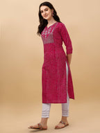 TRAHIMAM Cotton Blend Printed Kurti